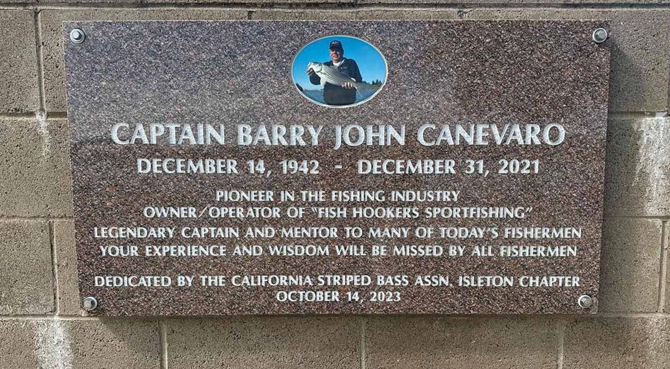 Barry Canevaro Plaque Dedication